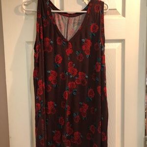Rose print swing tank EUC size 18/20